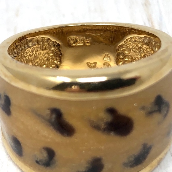 Sterling silver, gold overlay leopard print ring - Picture 7 of 9